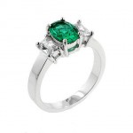 Oval Emerald Green Cubic Zirconia Ring